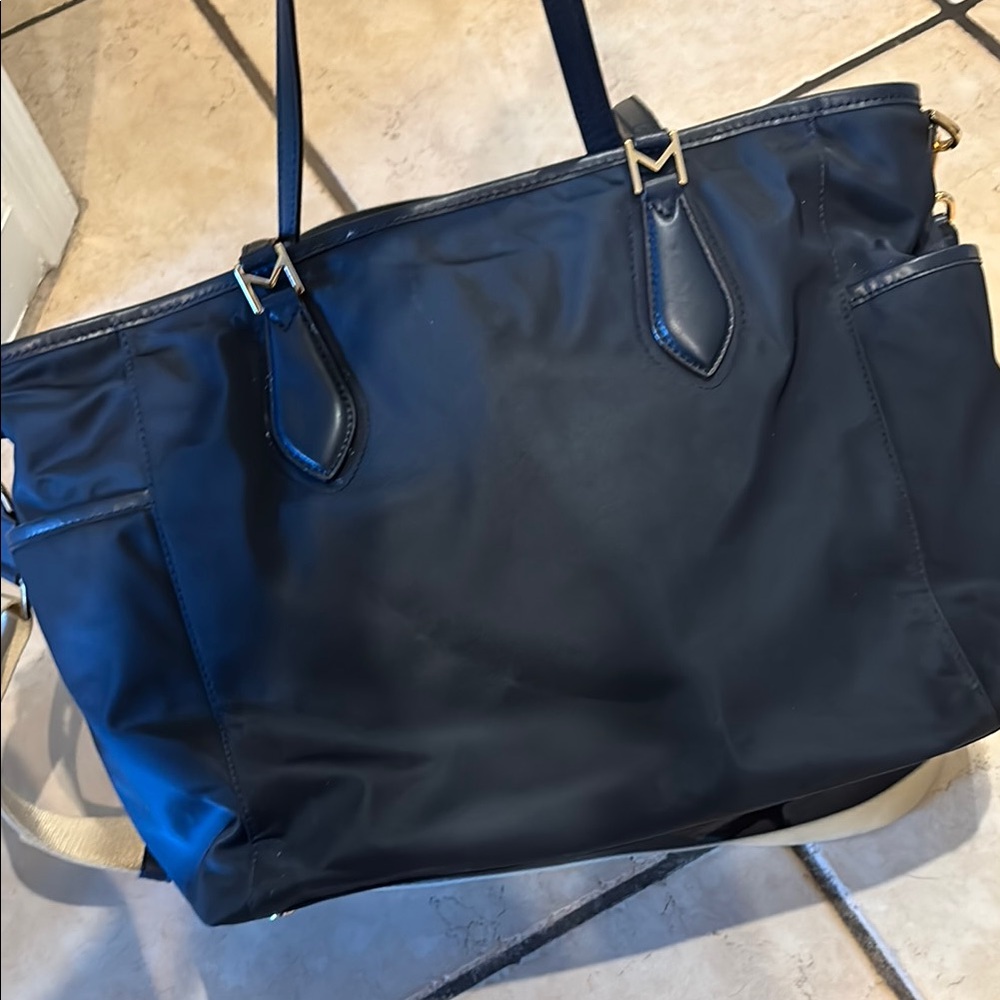 Michael Kors Black and Tan Messenger Bag with Leather Trim - Picture 4 of 6
